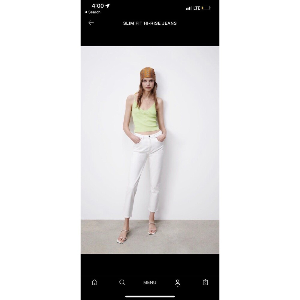 Zara SLIM FIT HI-RISE JEANS WHITE - REF. 9123/032